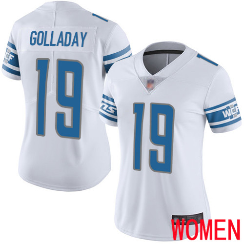 Detroit Lions Limited White Women Kenny Golladay Road Jersey NFL Football #19 Vapor Untouchable->women nfl jersey->Women Jersey